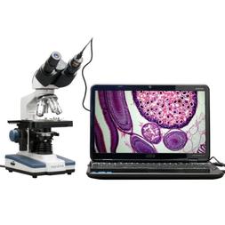 AmScope 40X-2500X LED Digital Binocular Compound Microscope 