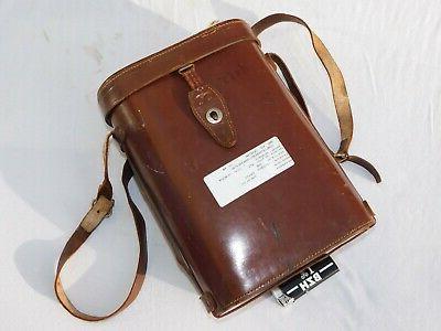 tres bel ancien etui cuir jumelles marine