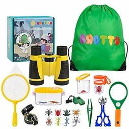 UTTORA Loupe Enfant,Jumelles Enfant,22 Pi&egrave;ces Kit Explorati